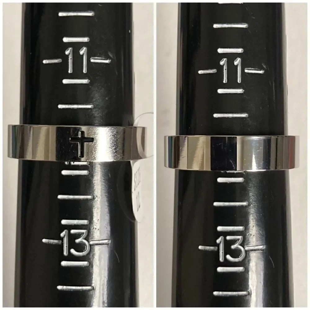 Men's Stainless Steel Black Easter Cross Ring